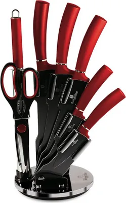 Obrázok produktu pre Zestaw Noňľy W Stojaku 8 El. Berlinger Haus Metallic Line Burgundy Bh-2562
