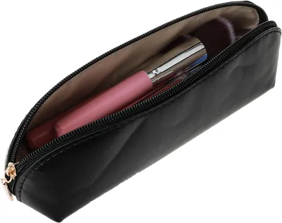 Imagen del producto de Estuche de cuero para brochas de maquillaje, compacto, de 25x7x6 cm, organizador de maquillaje para viajes