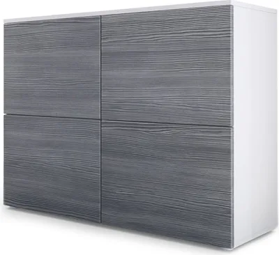 Produktbild von Vladon Sideboard Rova,  Germany, Kommode mit 4 Türen, Weiß matt/Avola-Anthrazit (92 x 72 x 35 cm)