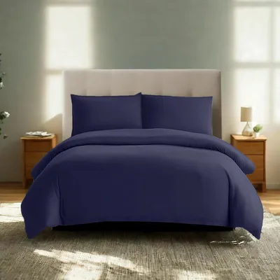 Produktbild von Komfortec Premium Bettwäsche 135x200 mit 1 Kissenbezug 40x80 cm Set aus Gebürstetes Mikrofaser - DunkelBlau