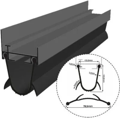 Obrázek produktu pro Těsnění garážových vrat Těsnění garážových vrat GT07 3,5 m EPDM gumové těsnění Těsnění vrat pro garážová vrata