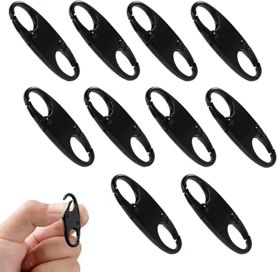 Image de Pinces de sécurité pour fermetures éclair, lot de 10, couleur noire, pour sacs à dos et sacs