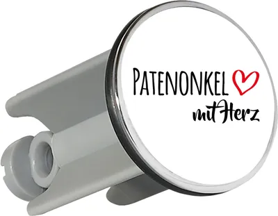 Produktbild von Huuraa Waschbeckenstöpsel Patenonkel mit Herz 4cm höhenverstellbar Abflussstopfen Geschenkidee