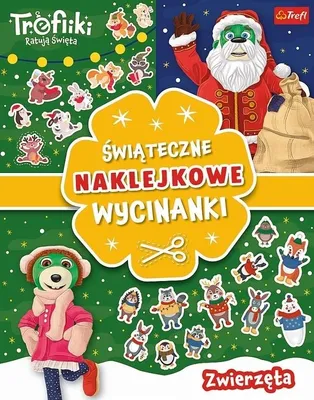 Obrázok produktu pre Zwierzęta. Trefliki Ratują Święta. Świąteczne Naklejkowe Wycinanki