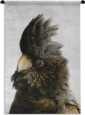Produktbild von MuchoWow® Wandteppich Wandbehang Kakadu - Vogel - Gold 60x90 cm Tapisserie Dekoration Wandtuch - Foto-Teppich - Abwaschbar