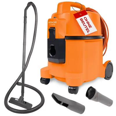 Produktbild von Hitachi Staubsauger Beutellos CV-400 PRO HEPA Filter 7,5L, orange - 880W, leise 74 dB, 13m Radius, Teppichdüse & Zubehör - Gewerbesauger