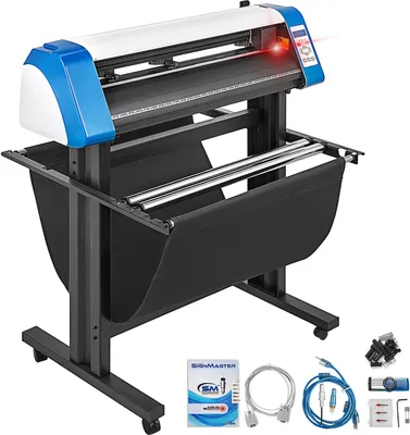 Produktbild von VEVOR Vinyl-Schneidemaschine Plottermaschin, 87 cm Vinyl-Schneider, halbautomatische DIY-Vinyl-Drucker-Schneidemaschine, Manuelles Positionierungs-Schild-Schneiden mit Bodenständer Signmaster Software