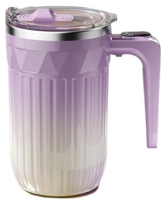 Obrázek produktu pro Zimilo Elektrický samomíchací kelímek, 450 ml magnetický míchací kelímek, USB typu C, vnitřní kelímek z nerezové oceli 316, automatický míchací kelímek, fialový