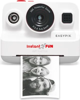 Produktbild von Easypix InstantFUN Camera of Instant Photo, kreativer Spaß für Erwachsene und Kinder, Thermodruck in White und Black, Paper BPA-free, Rechargeable, Ink-free prints.