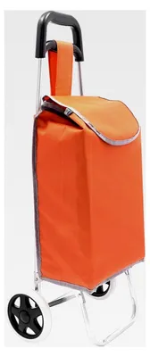Produktbild von Einkaufstrolley mit Treppensteiger, klappbar und belastbar bis 25 kg, 3in1 Trolley Sackkarre & Umhängetasche (Orange)