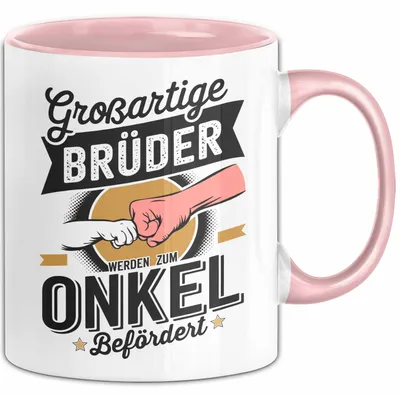 Produktbild von Onkel Sarkastisch Sarkasmus Tasse Geschenk Lustige Geschenkidee Spruch Großartige Brüder Werden Zum Onkel Befördert (Rosa)