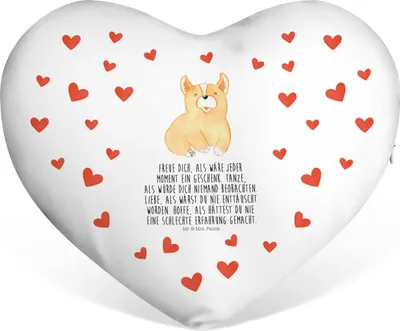Produktbild von Mr. & Mrs. Panda Sofakissen Corgie - Weiß - Geschenk, Hund, Liebeskissen, Kuschelkissen, Lebensfroh, dekoartikel, Dekokissen, Spruch, Corgi, Sprüche, Schmusekissen