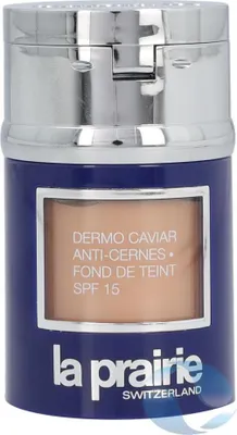 A product shot of a La Prairie foundation bottle.