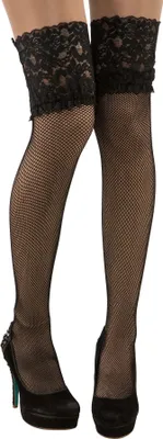 Produktbild von Halterlose Netz-Kniestrümpfe, schwarz