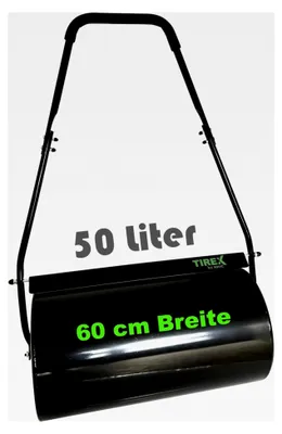 Produktbild von Rasenwalze aus Metall, befüllbar bis 50L, Handwalze für Garten und Rasen (Schwarz)