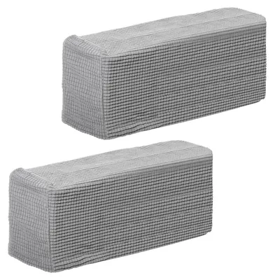 Obrázek produktu pro Potahy na opěrky pohovky, elastické, šedé, sada 2 kusů, polyester