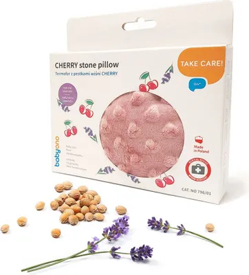 Imagen del producto de Almohadilla térmica con cerezas y lavanda Minky BabyOno - rosa