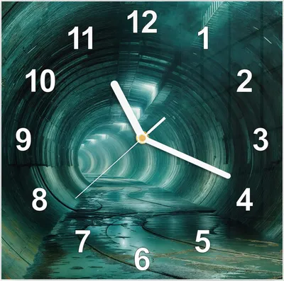 Produktbild von Wanduhr aus Glas mit Motiv Verlassener Tunnel- 30 x 30 cm - inkl. Aufhängesystem