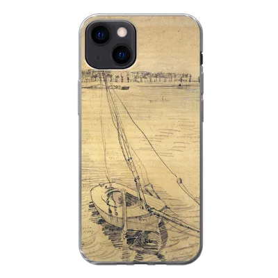 Produktbild von MuchoWow® Handyhülle Schutzhülle Hülle für iPhone 13 Segelboot auf der Seine bei Asnières - Vincent van Gogh Silikon Softcase Handy Hülle - Karteninhaber