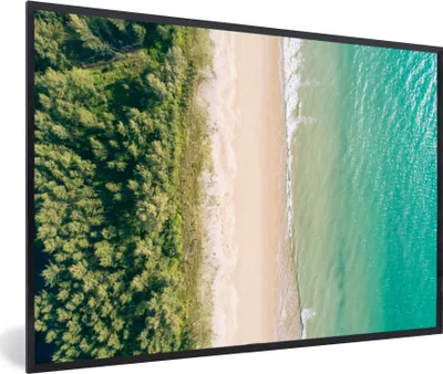 Produktbild von MuchoWow® MuchoWow® Gerahmtes Poster Strand - Bäume - Wasser 60x40 cm - Poster mit zchwarzem Bilderrahmen - Printing - Wanddeko Schlafzimmer