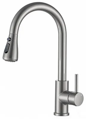 Produktbild von AICA Hochdruck Edelstahl Küchenarmatur Ausziehbar Wasserhahn Küche Mischbatterie Gebürstet