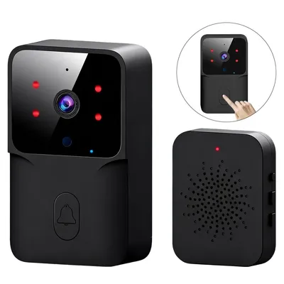 Produktbild von Videotürklingel, Türklingel mit Kamera Kabellos, WLAN Türklingel mit 1:1 Kopf-bis-Fuß-Ansicht, Nachtsicht, 2-Wege-Audio 2,4GHz WLAN