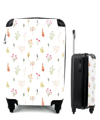 Produktbild von MuchoWow® Koffer Handgepäck Trolley Rollkoffer Kleine Reisekoffer mit 4 Rollen - Blumen - Pastell - Muster - Cabin Size < 55x40x23 cm & 55x40x20 cm - Fotokoffer - Kabinenkoffer - Boardgepäck - Reise-Box - Reisekoffer - Reisegepäck - Koffer mit Bild - Trolley für Kinder