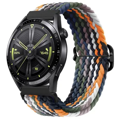 Produktbild von Stravo 22 mm Nylon-Elastikarmband – Für Samsung Galaxy Watch 46 mm/3 45 mm/Gear S3, Garmin Vivoactive 4, Polar Vantage M/M2, Huawei – Camouflage