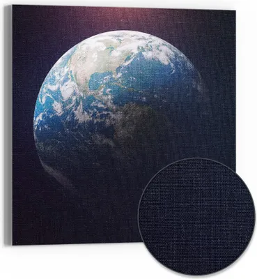 Produktbild von DEQORI Hybrid Leinwand Bild 50x50 cm 'Blick ins All' Wandbild Glas flach modern