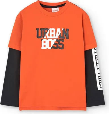 Produktbild von Boboli Knit Langarm-t-shirt Orange 7 Years Orange 7 Years