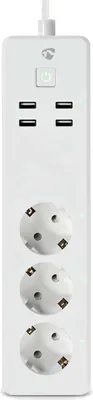 Produktbild von Nedis, SmartLife WLAN-Steckdosenleiste 3x 16A mit USB 1,8m Kabel, Weiß