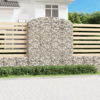 Produktbild von Gabione mit Hochbogen 200x50x220/240 cm Verzinktes Eisen , Gabionen Design 2024