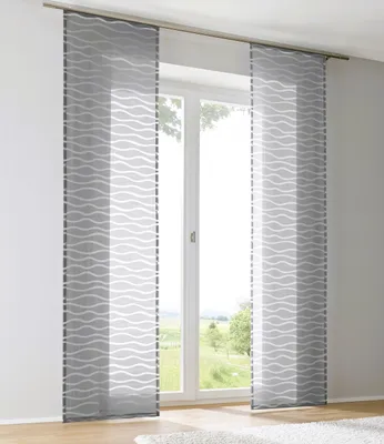 Produktbild von Schiebegardine / Schiebevorhang Enya grau ( 1 Stück ) Breite 60 cm + Höhe 225 cm