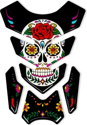 Productafbeelding van Tankbeschermer 3D-sticker voor motorfietsen met Mexicaans schedelmotief