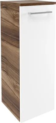 Produktbild von Fackelmann Hängender Midischrank Verona    Germany  Eleganz in Nussbaum-Optik & Weiß-Hochglanz  30 x 82,6 x 32 cm Linksanschlag