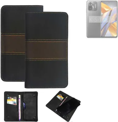 Produktbild von K-S-Trade Hülle Handyhülle kompatibel mit POCO M5s Schutzhülle Walletcase Bookstyle Tasche Schutz Case Handytasche Wallet Cover Kunstleder Snapcase