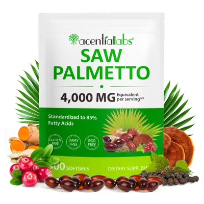 Produktbild von Sägepalmenextrakt Saw Palmetto Extrakt 4000mg 85% Fettsäuren Kürbiskernöl Hochdosiert 300 Softgels
