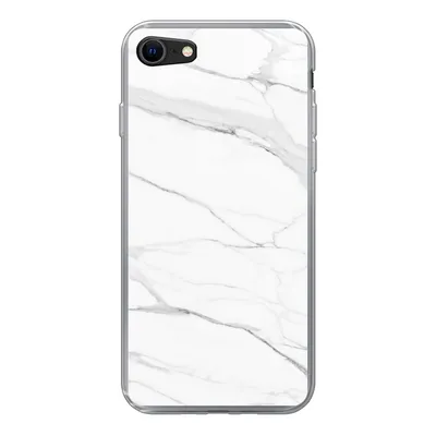 Produktbild von MuchoWow® Handyhülle Schutzhülle Hülle für iPhone 7 Marmor - Weiß - Linie - Muster - Luxus - Marmoroptik Silikon Softcase Handy Hülle - Kartenhalter