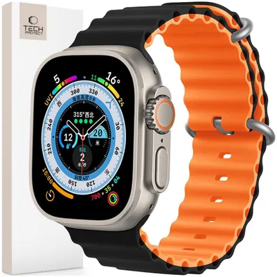 Image de Tech-Protect Iconband Pro Apple Watch 6 / 7 / 8 / 9 / 10 / Se / Ultra 1 / 2 (44 / 45 / 46 / 49 Mm) Noir/Orange