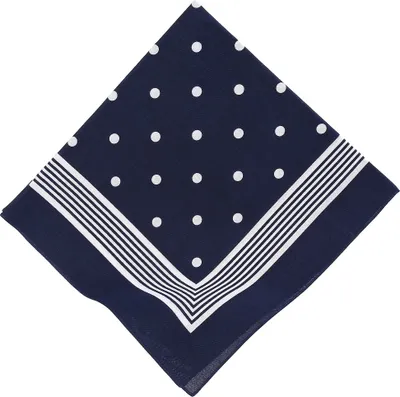 Produktbild von Betz Nickituch Bandana Richtfesttuch Halstuch mit klassischem Punktemuster 55x55 cm in rot, marine und schwarzblau Farbe - marine