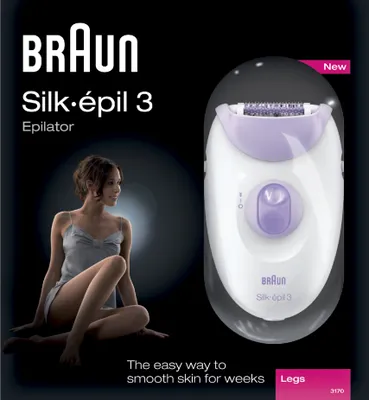 Produktbild von Braun Epilierer Silk-épil 3 3-170 mit 1 Extra (Massagerollen-Aufsatz) violett