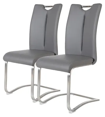 Produktbild von home24 Freischwinger - 2er-Set - Kunstleder / Edelstahl