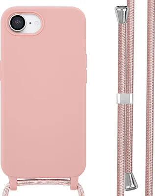 Produktbild von imoshion SilikonHülle mit Band iPhone 16e - Sand Pink