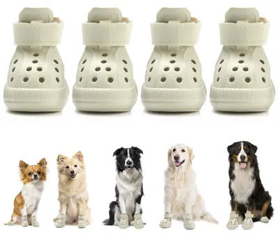 Immagine prodotto di Scarpe per cani traspiranti - Scarpe per cani antiscivolo - Scarpe per cani per la protezione delle zampe - Set di 4 paia di scarpe per cani - Strisce riflettenti - Facili da indossare e togliere - Sandali per cani