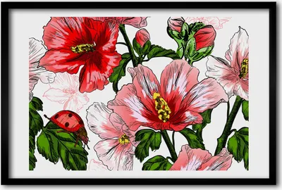 Produktbild von Bild 60x40 MDF-Rahmen, Wandkunst Hibiskus