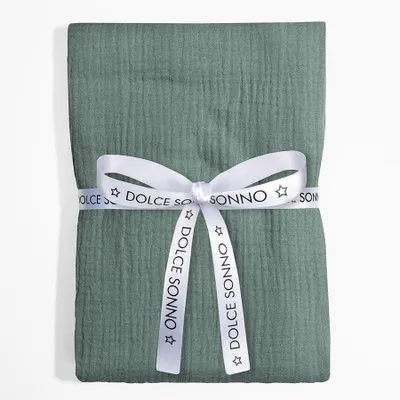 Produktbild von DOLCE SONNO Musselin Babydecke 110x110 – 100% Baumwolle – Musselin Windel – Baby Wickeltuch – Lorbeergrün