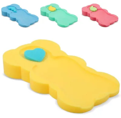 Produktbild von Lorelli Baby Badewanneneinlage, weich, 2 Schwämme, mit verschiedenen Motiven gelb
