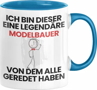 Produktbild von Modelbauer Geschenk Tasse Lustige Geschenkidee Geburtstag für Modelbauer Ich Bin Dieser Legendäre Modelbauer Von Dem Alle Geredet Haben Kaffee-Becher (Blau)
