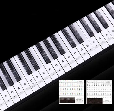 Produktbild von Klavier Aufkleber für 88/61/54/76/32 Tasten, Keyboard Noten Aufkle