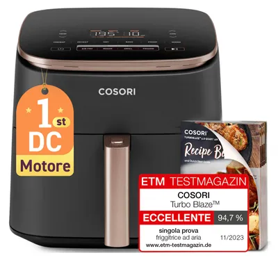 Immagine prodotto di Cosori Turbo Blaze Chef Edition Single 6 L Stand-alone 1725 W Hot air fryer Black, Pink gold